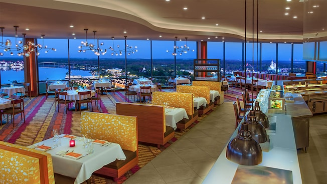California Grill at Disney's Contemporary Resort with a view of Magic Kingdom